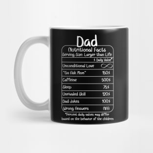 Dad Nutritional Facts (for Dark Shirts) Mug